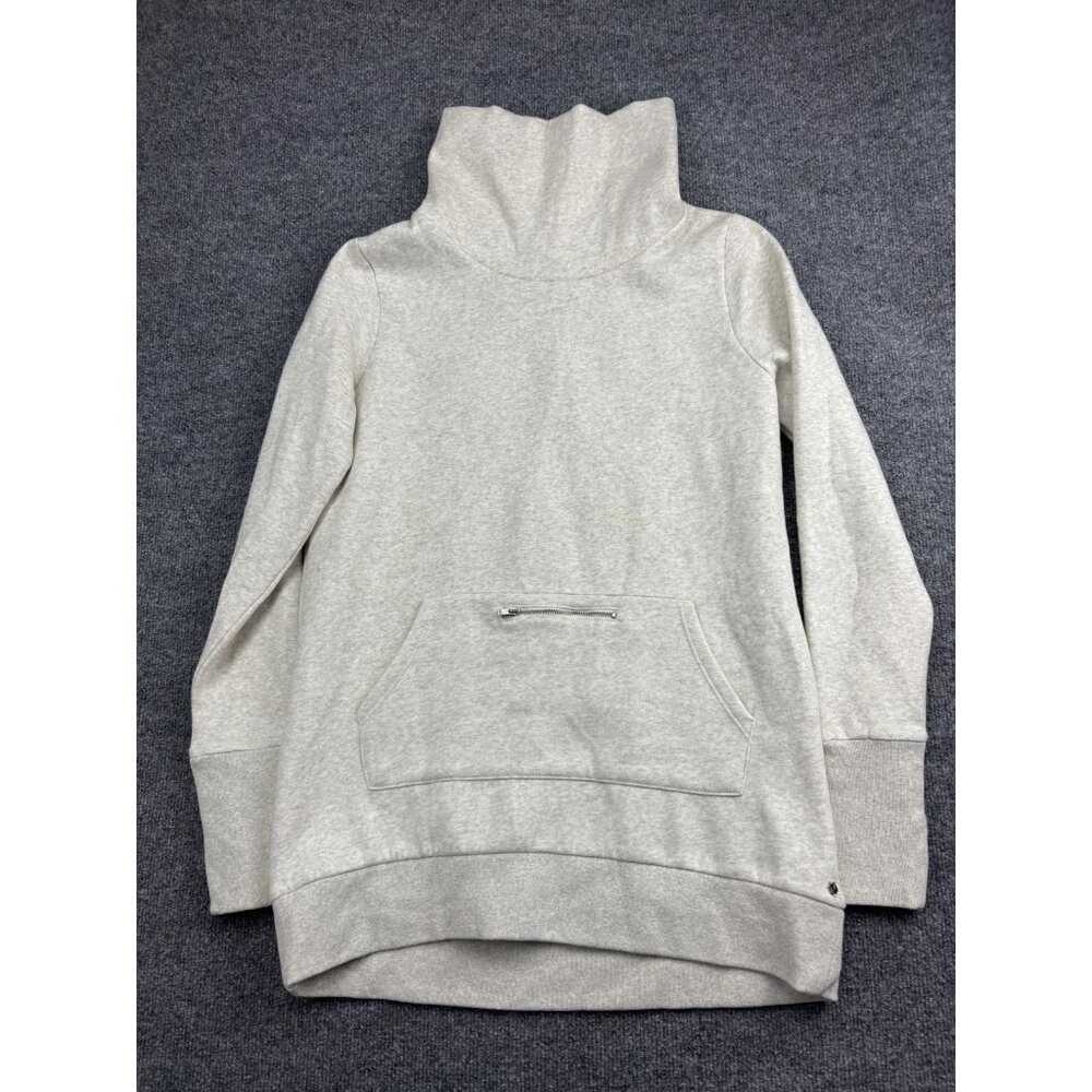 Fabletics Sweatshirt Womens Large Gray Cowl Funnel Neck Tunic Pocket Pullover